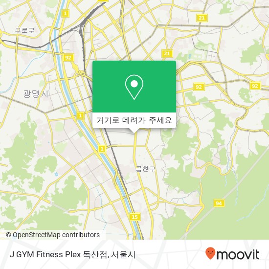 J GYM Fitness Plex 독산점 지도
