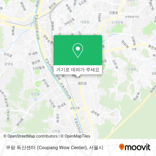 쿠팡 독산센터 (Coupang Wow Center) 지도