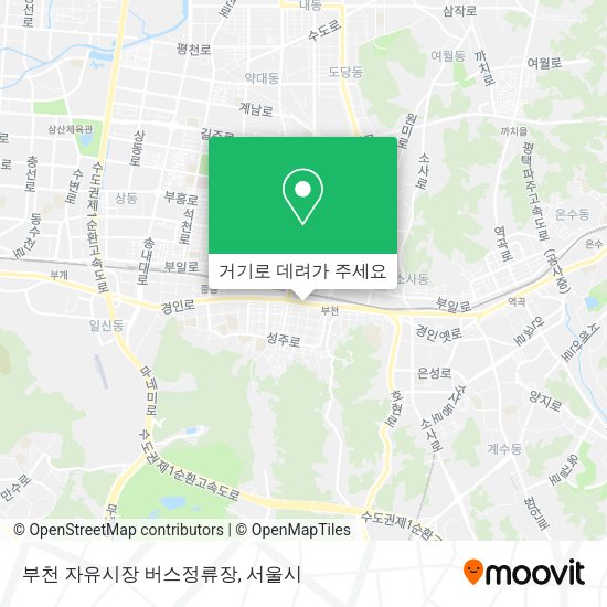 부천 자유시장 버스정류장 지도