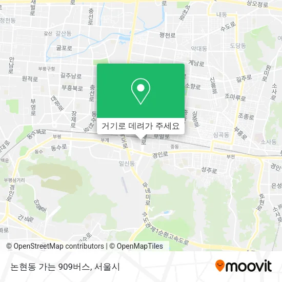 논현동 가는 909버스 지도