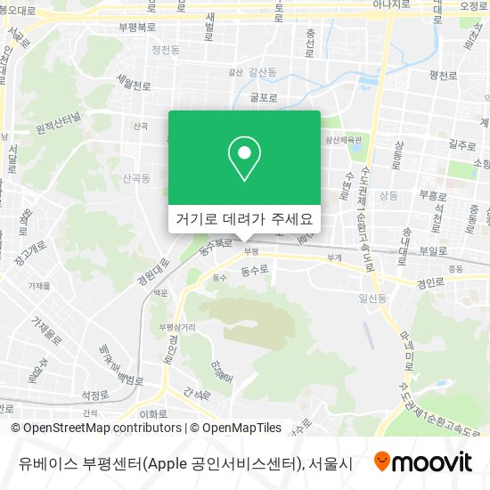 유베이스 부평센터(Apple 공인서비스센터) 지도