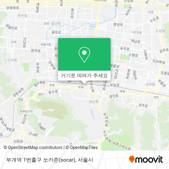 부개역 1번출구 쏘카존(socar) 지도