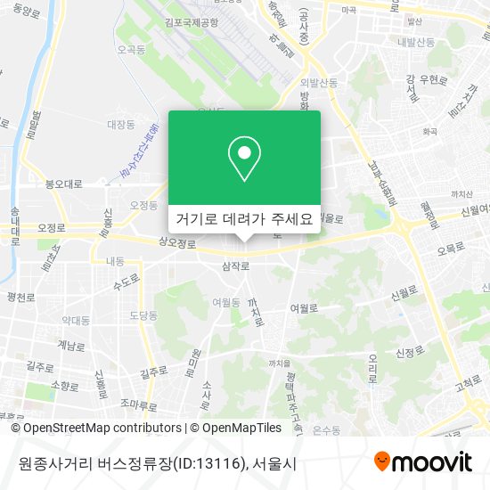 원종사거리 버스정류장(ID:13116) 지도