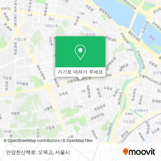 안양천산책로: 오목교 지도