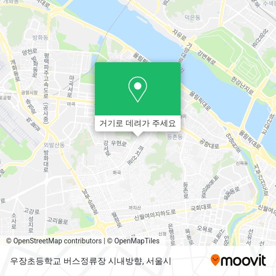 우장초등학교 버스정류장 시내방향 지도