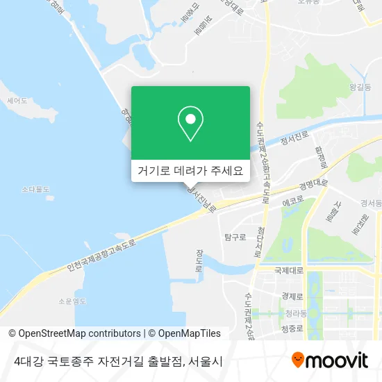 4대강 국토종주 자전거길 출발점 지도