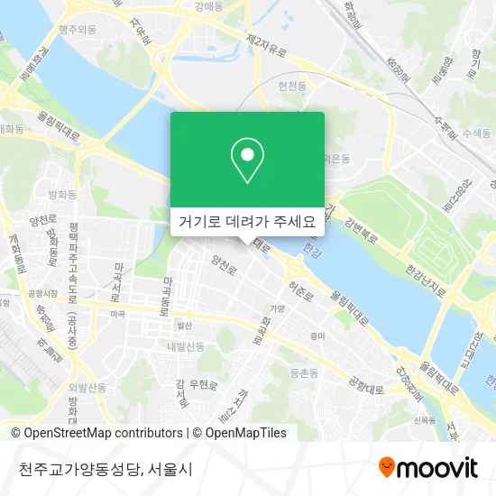 천주교가양동성당 지도