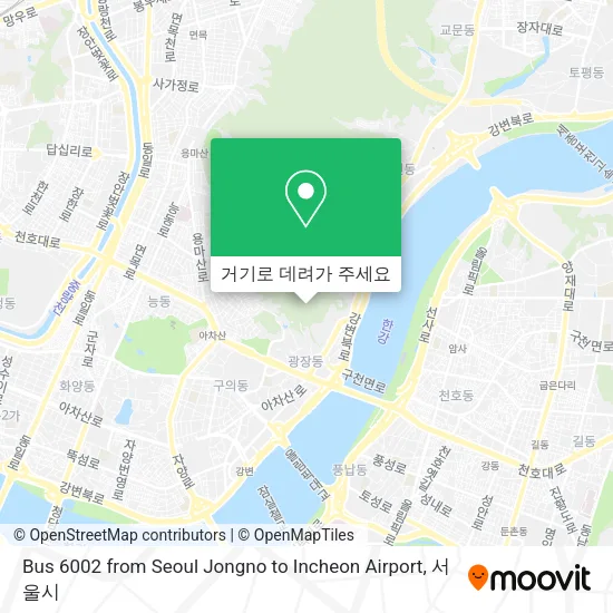 Bus 6002 from Seoul Jongno to Incheon Airport 지도