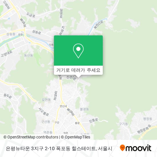 은평뉴타운 3지구 2-10 폭포동 힐스테이트 지도