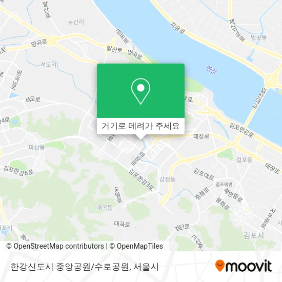 한강신도시 중앙공원/수로공원 지도