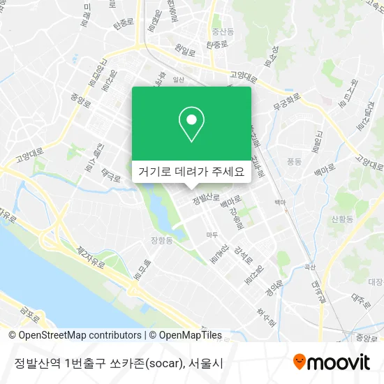 정발산역 1번출구 쏘카존(socar) 지도