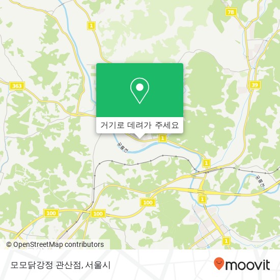 모모닭강정 관산점 지도