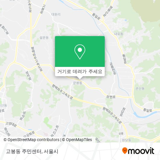 고봉동 주민센터 지도