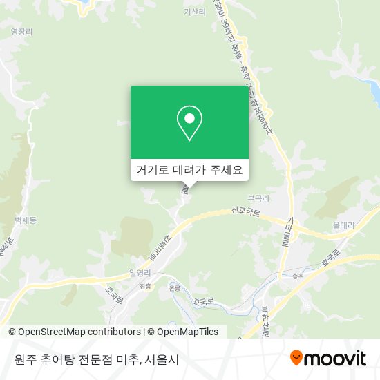원주 추어탕 전문점 미추 지도