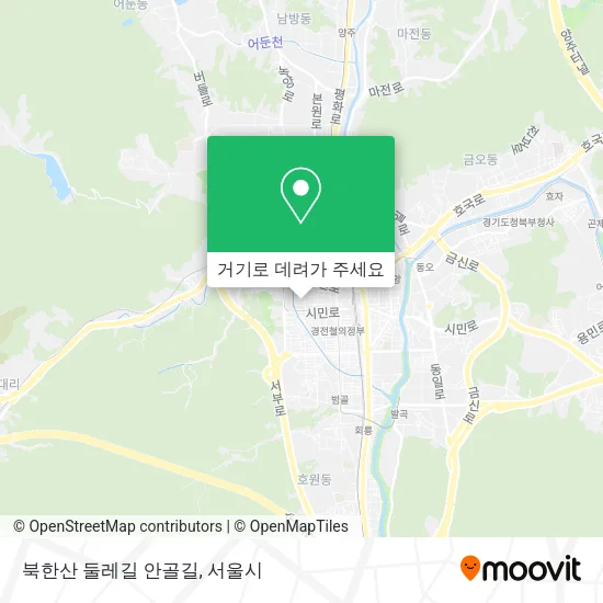 북한산 둘레길 안골길 지도