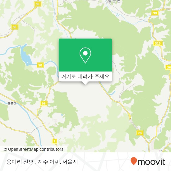 용미리 선영 : 전주 이씨 지도