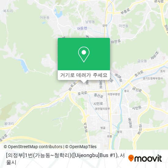 [의정부]1번(가능동~청학리)([Uijeongbu]Bus #1) 지도