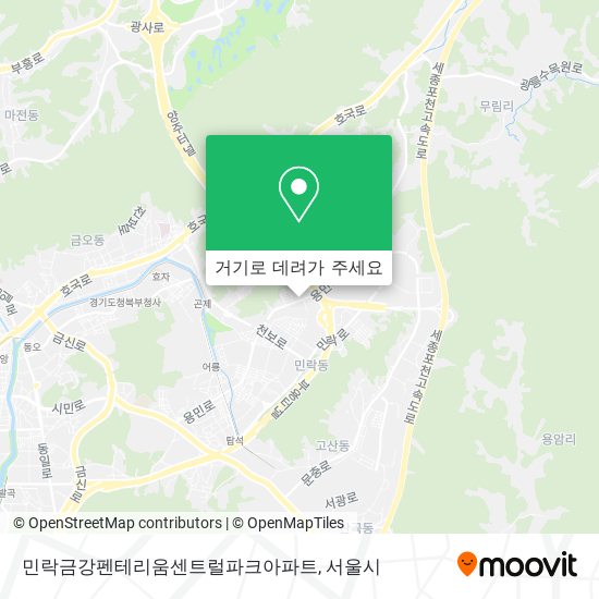 민락금강펜테리움센트럴파크아파트 지도