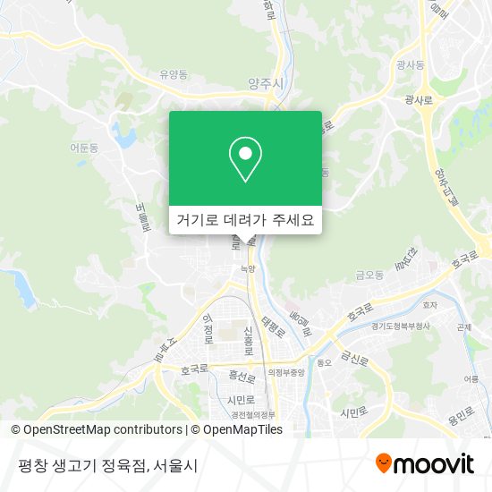 평창 생고기 정육점 지도