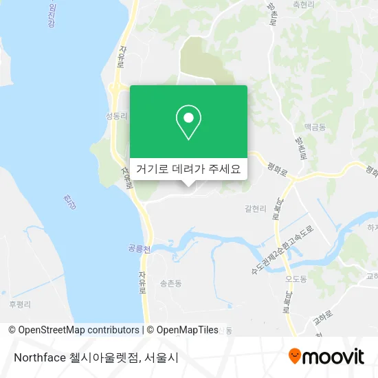 Northface 첼시아울렛점 지도