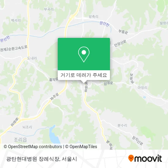 광탄현대병원 장례식장 지도