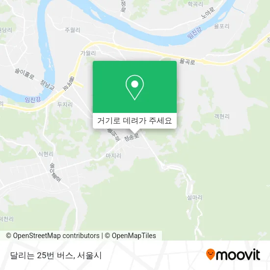 달리는 25번 버스 지도