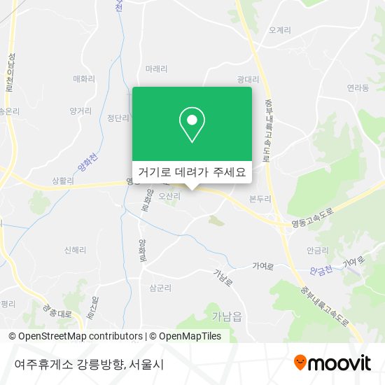 여주휴게소 강릉방향 지도