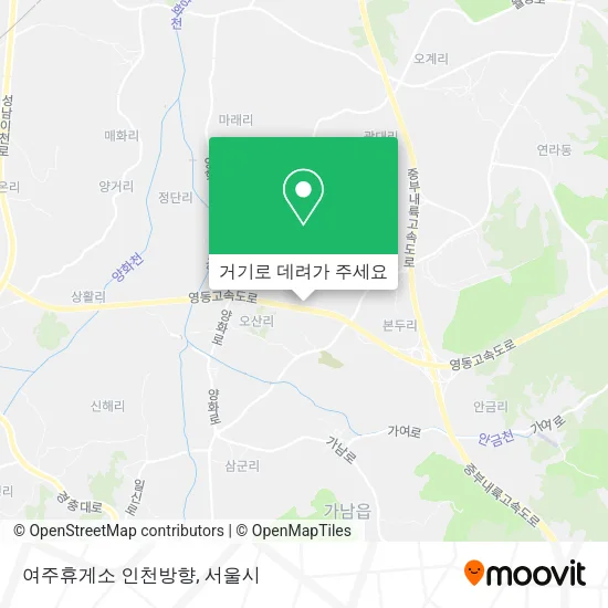 여주휴게소 인천방향 지도