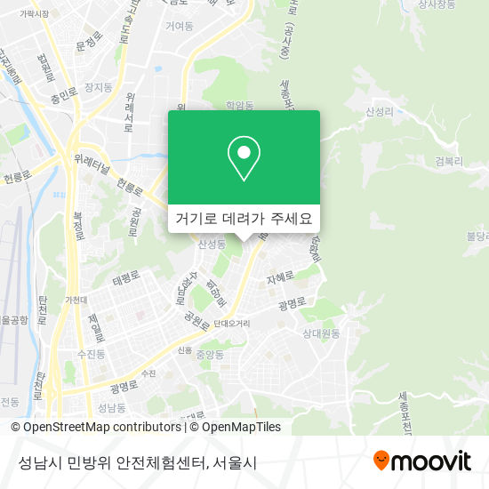 성남시 민방위 안전체험센터 지도