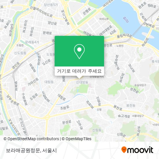 보라매공원정문 지도