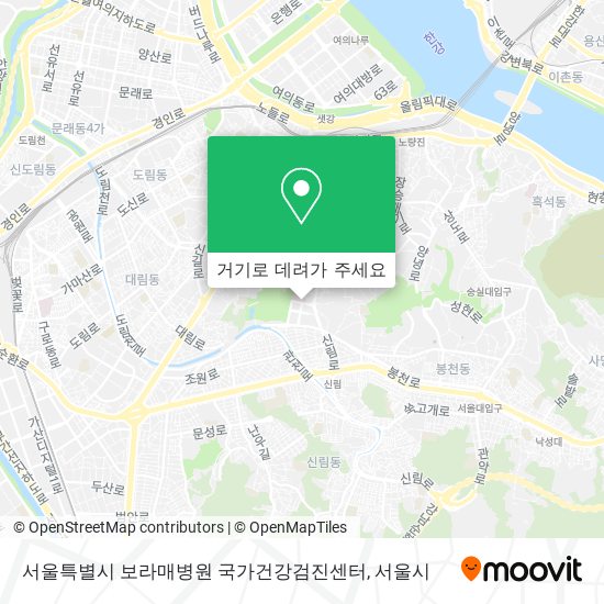 서울특별시 보라매병원 국가건강검진센터 지도