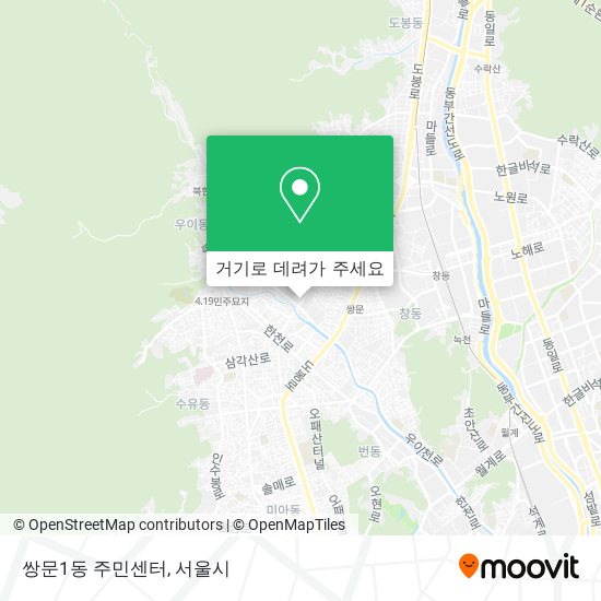 쌍문1동 주민센터 지도