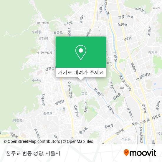 천주교 번동 성당 지도