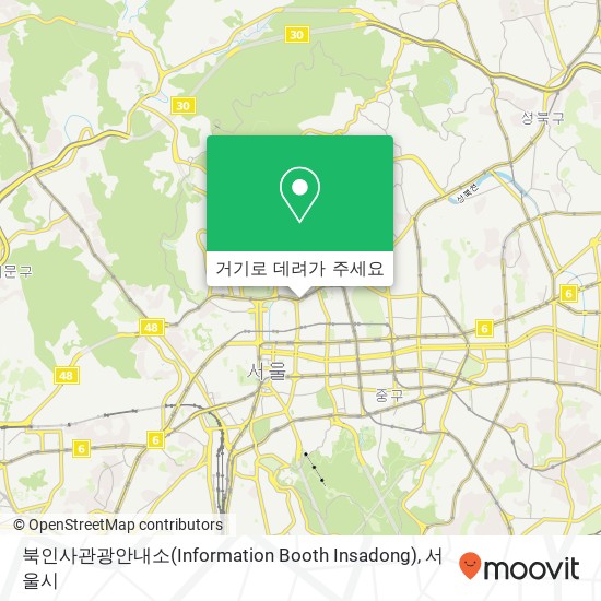 북인사관광안내소(Information Booth Insadong) 지도