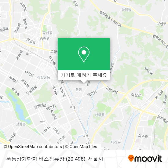 풍동상가단지 버스정류장 (20-498) 지도