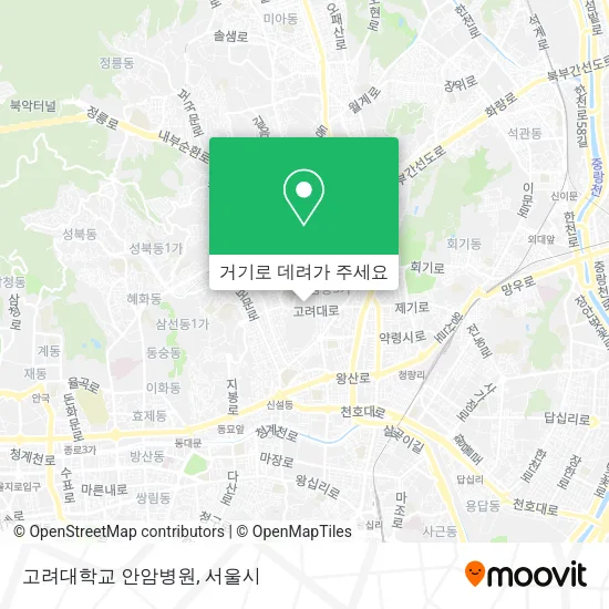 고려대학교 안암병원 지도
