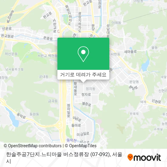 한솔주공7단지.느티마을 버스정류장 (07-092) 지도