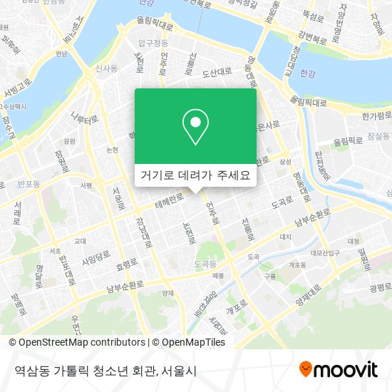 역삼동 가톨릭 청소년 회관 지도