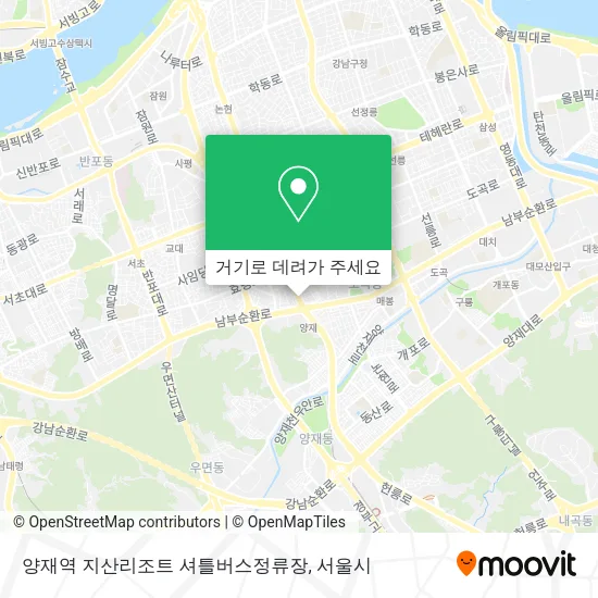 양재역 지산리조트 셔틀버스정류장 지도