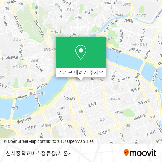 신사중학교버스정류장 지도