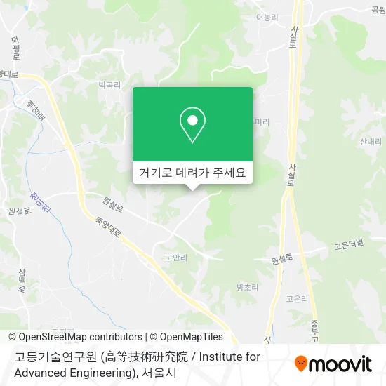 고등기술연구원 (高等技術硏究院 / Institute for Advanced Engineering) 지도