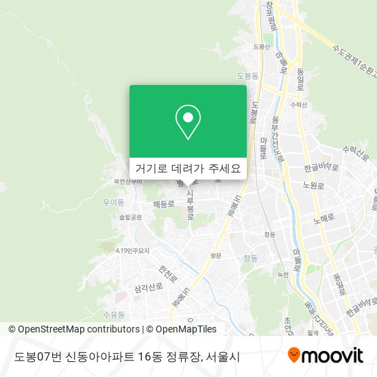 도봉07번 신동아아파트 16동 정류장 지도