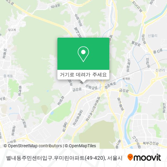 별내동주민센터입구.우미린아파트(49-420) 지도