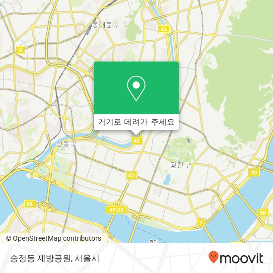 송정동 제방공원 지도