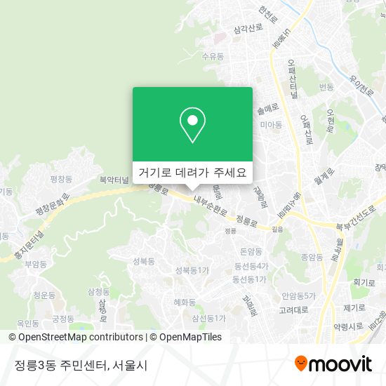 정릉3동 주민센터 지도