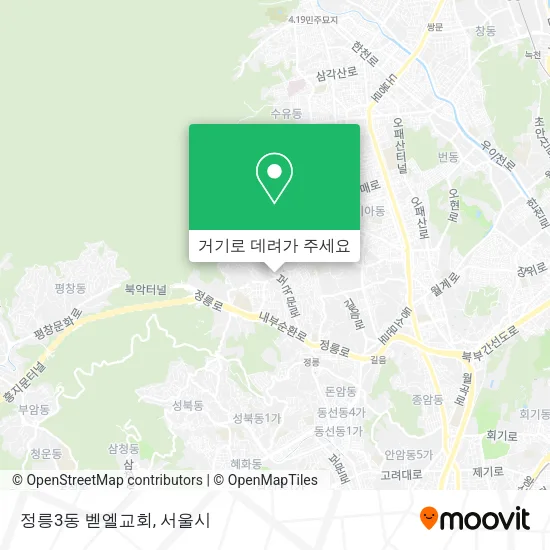 정릉3동 벧엘교회 지도