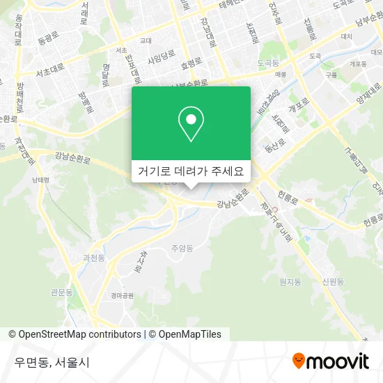 우면동 지도