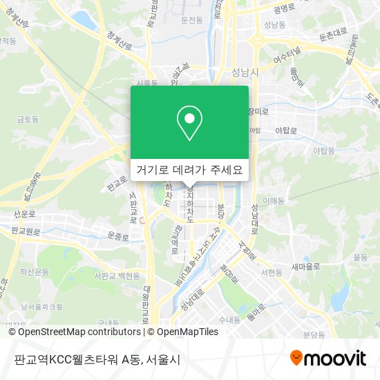 판교역KCC웰츠타워 A동 지도
