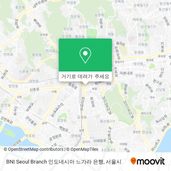 BNI Seoul Branch 인도네시아 느가라 은행 지도