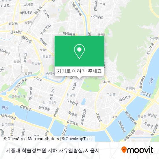 세종대 학술정보원 지하 자유열람실 지도